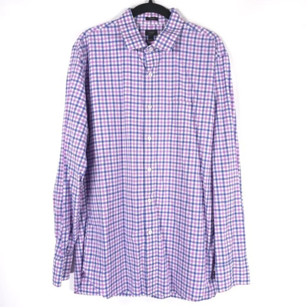 J.CREW 120’s 2 PLY LUDLOW Plaid Multi‎ Long Sleeve Button Up Shirt Cotton LARGE